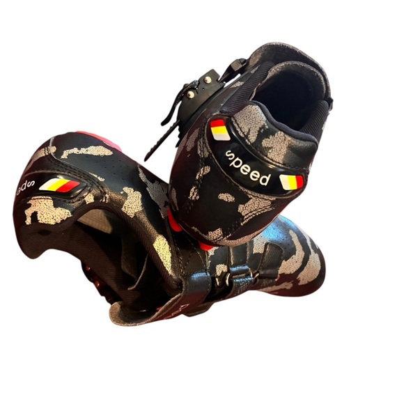 Speed Cycling Bicycle Road Bike Shoes Size 39 Black Gray Camo Camouflage - Picture 2 of 7